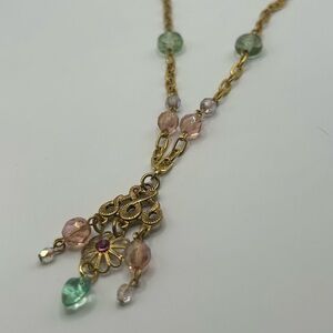 Elegant Gold and Pink Necklace